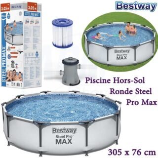 Piscine Hors-Sol Ronde Steel Pro Max 305x76 Cm avec pompe de filtration -Bestway