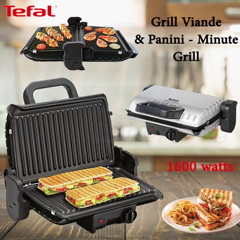 Grill Viande & Panini - Minute Grill 1600W - Tefal