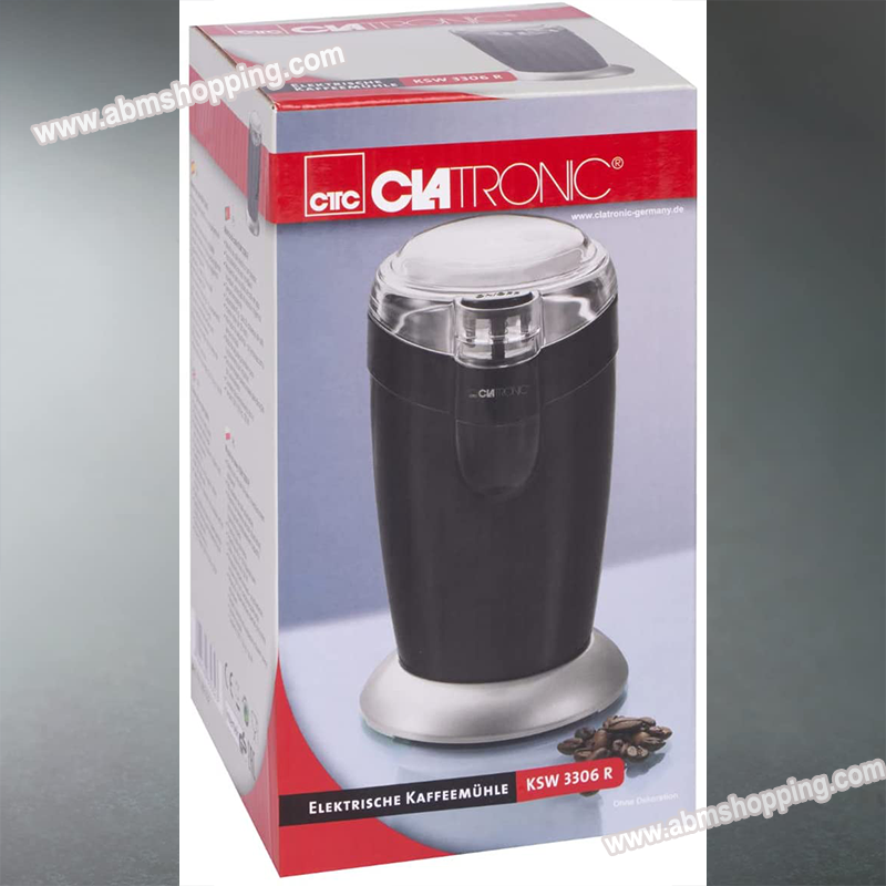 Moulin à Café électrique Clatronic - 120W, Réservoir Inox 40g - Broyeur à Lame Inox