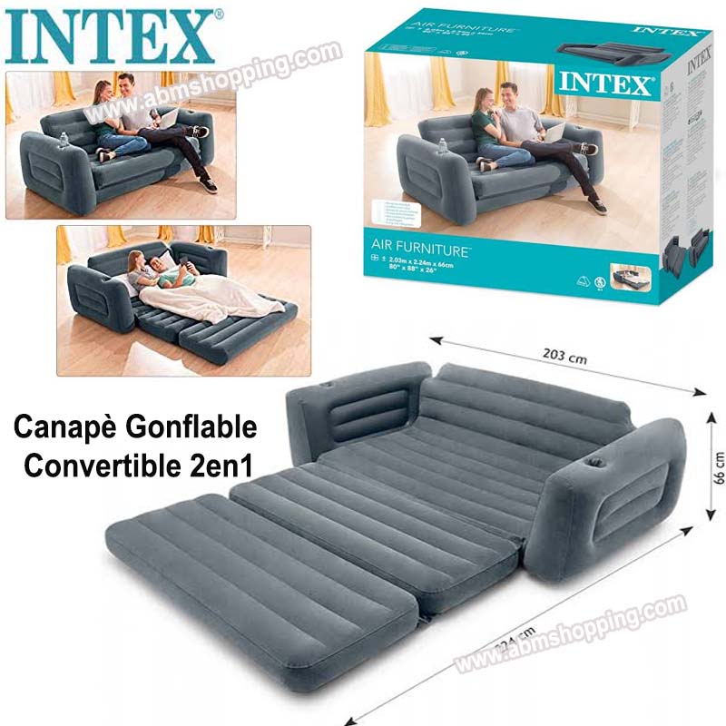 Intex Canapé gonflable convertible 2 places - Comparer avec