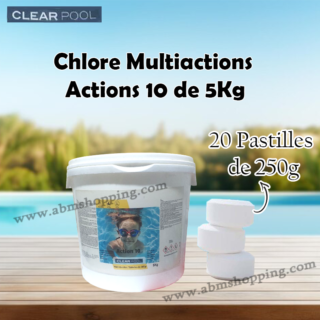 Chlore Multiactions Actions 10 de 5Kg | CLEAR POOL