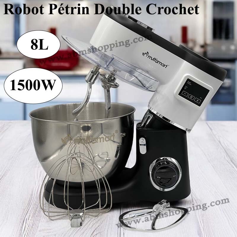 Robot Pétrin Double Crochet 1500W, 8L | Multismart