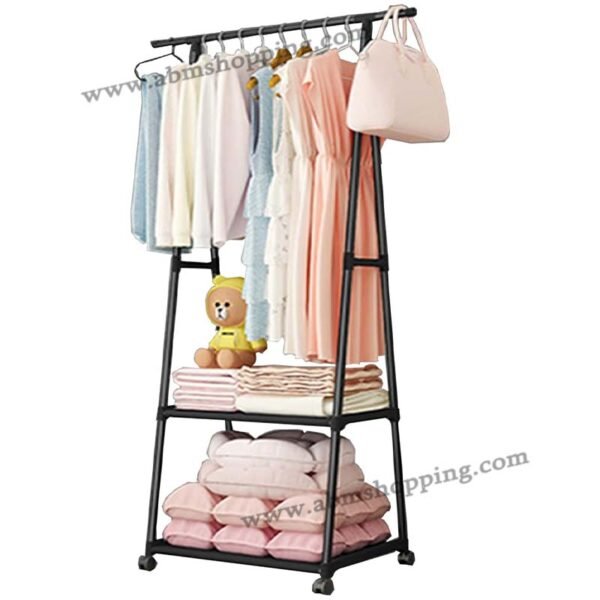 Porte vêtements triangulaire mobile 55x42x160cm – Image 3