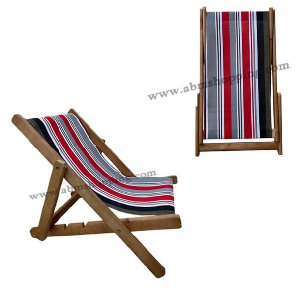 Chaises de plage pliantes en bois51X78X77cm – Image 7