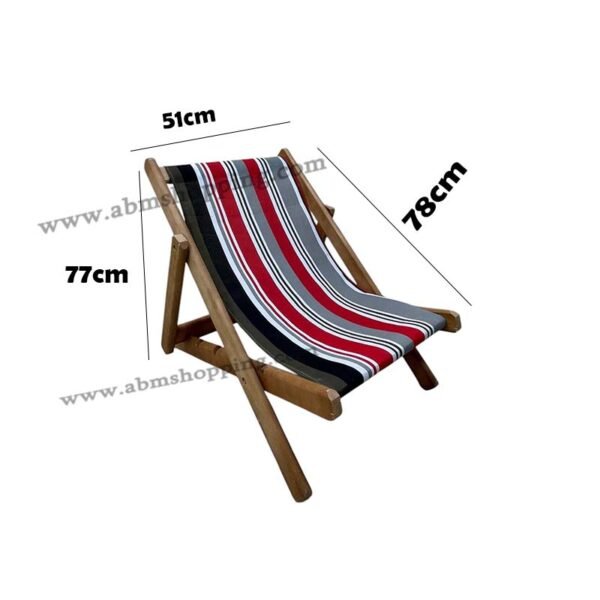 Chaises de plage pliantes en bois51X78X77cm – Image 5