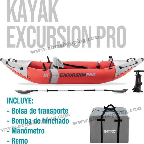 Kayak excursion pro k1 +pompe  pagaie 305x91x46cm |INTEX – Image 2