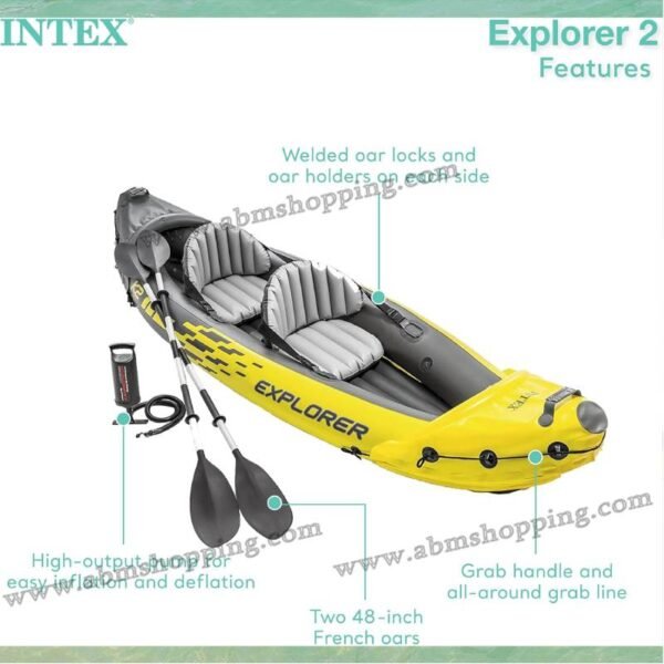 Kayak gonflable Explorer™ K2 - 2 personnes 312x91x51cm| Intex – Image 3