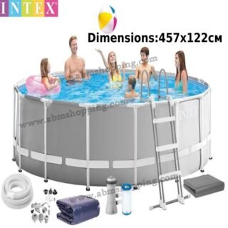 Piscine tubulaire 457х122 см  PRISM FRAME+ pompe de filtration, échelle, auvent, sous-couche |Intex