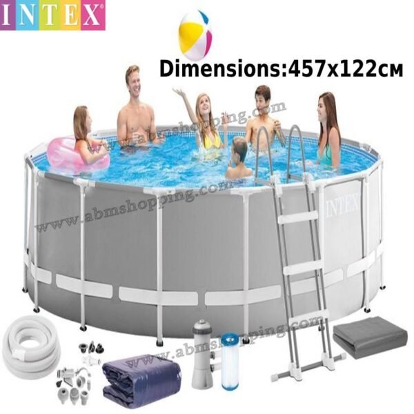 Piscine tubulaire 457х122 см  PRISM FRAME+ pompe de filtration, échelle, auvent, sous-couche |Intex