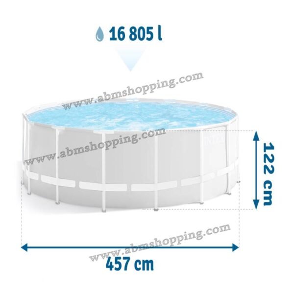 Piscine tubulaire 457х122 см  PRISM FRAME+ pompe de filtration, échelle, auvent, sous-couche |Intex – Image 4