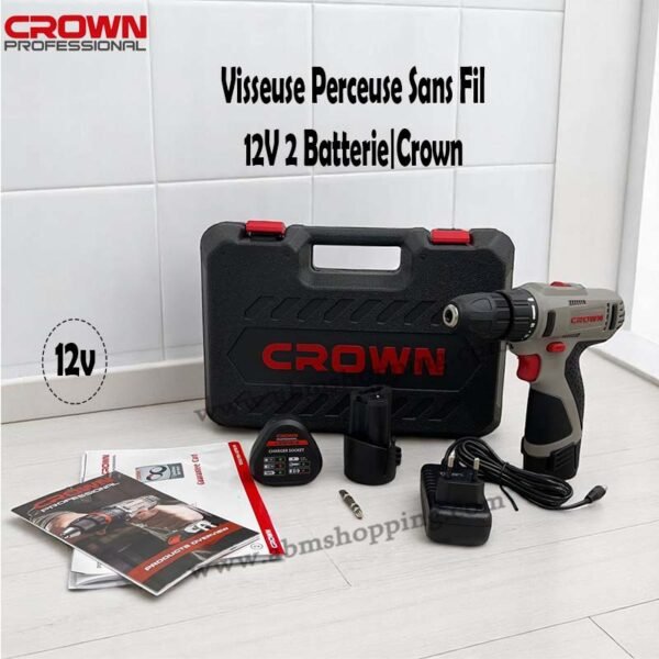 Visseuse Perceuse Sans Fil12V 2 Batterie |Crown