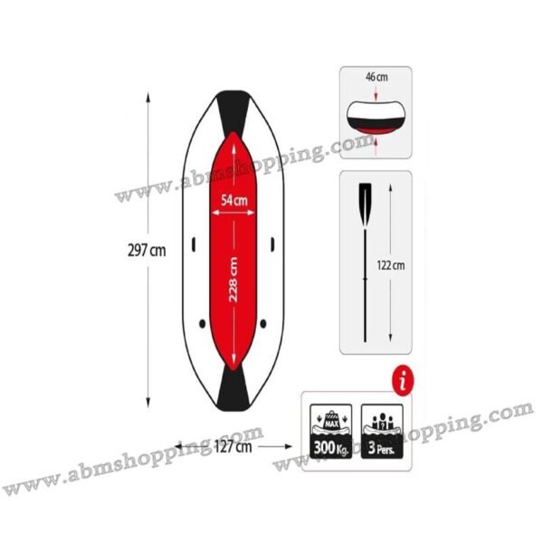 Bateau gonflable Mariner™ 3 - 3 personnes 297x127x46cm | Intex – Image 5