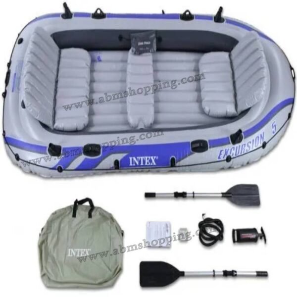 Bateau pneumatique Excursion pour 5 personnes avec les rames en aluminium et pompe à air366x148x43|Intex – Image 6
