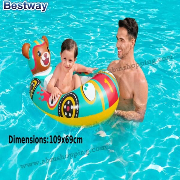 Bateau bouée gonflable Bear 109 x69cm | Bestway