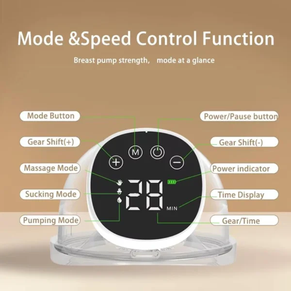 Tire lait électrique mains libres portable avec 3 modes et 9 vitesses – Image 5