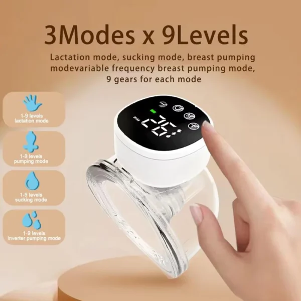 Tire lait électrique mains libres portable avec 3 modes et 9 vitesses – Image 6