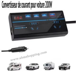 Convertisseur de tension pour voiture 12V/24V>110V/220V Puissance 200W