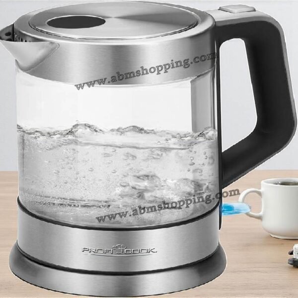 Bouilloire électrique en verre et acier inoxydable 1,5L 2200W | ProfiCook – Image 4