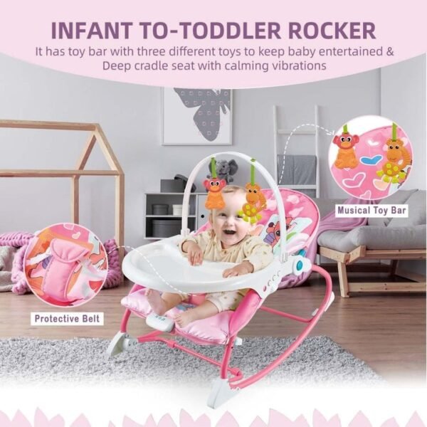 Transat pour bébé / berceuse (position inclinée pour le repos, le jeu ou l'alimentation) – Image 2