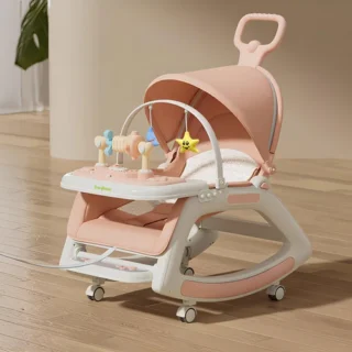 Transat musical Multifonctions 5en1 pour bébé - Rose