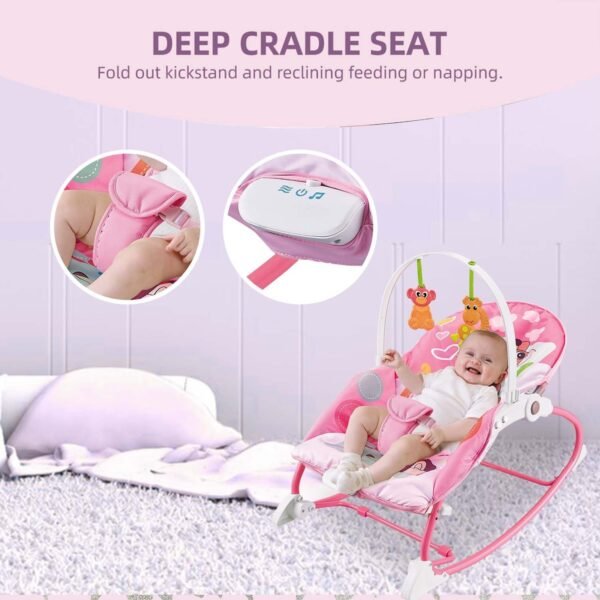 Transat pour bébé / berceuse (position inclinée pour le repos, le jeu ou l'alimentation) – Image 5