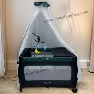 Lit Parc Bébé 2 Niveaux 105x70cm avec Mobile Musical | Meloo - Vert