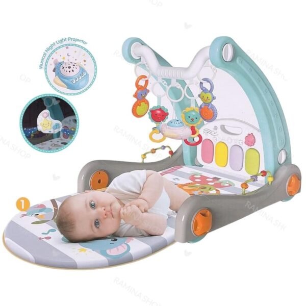 Trotteur et Tapis d’éveil 6en1 avec piano musical, projection et Bluetooth – Image 6