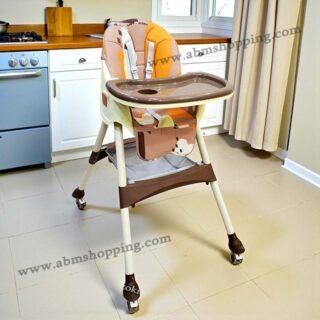 Chaise haute réglable au 02 niveaux pour bébé – Cake - Marron