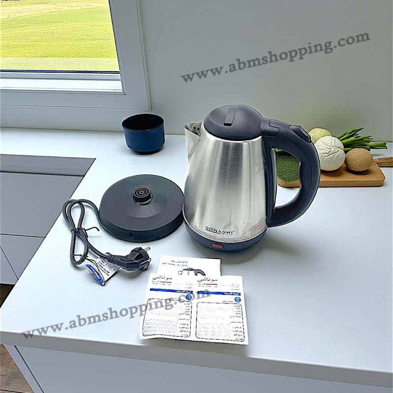 Bouilloire électrique en inox 1,8L 360° | SONASHI