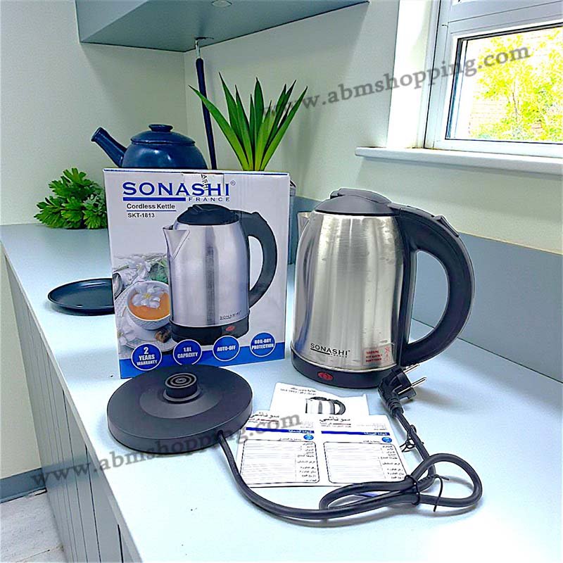 Bouilloire électrique en inox 1,8L 360° | SONASHI