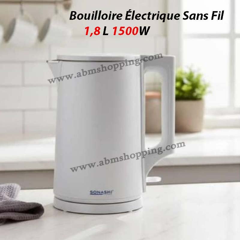 Bouilloire Électrique Sans Fil 1,8 L 1500W | Sonashi SKT-1816