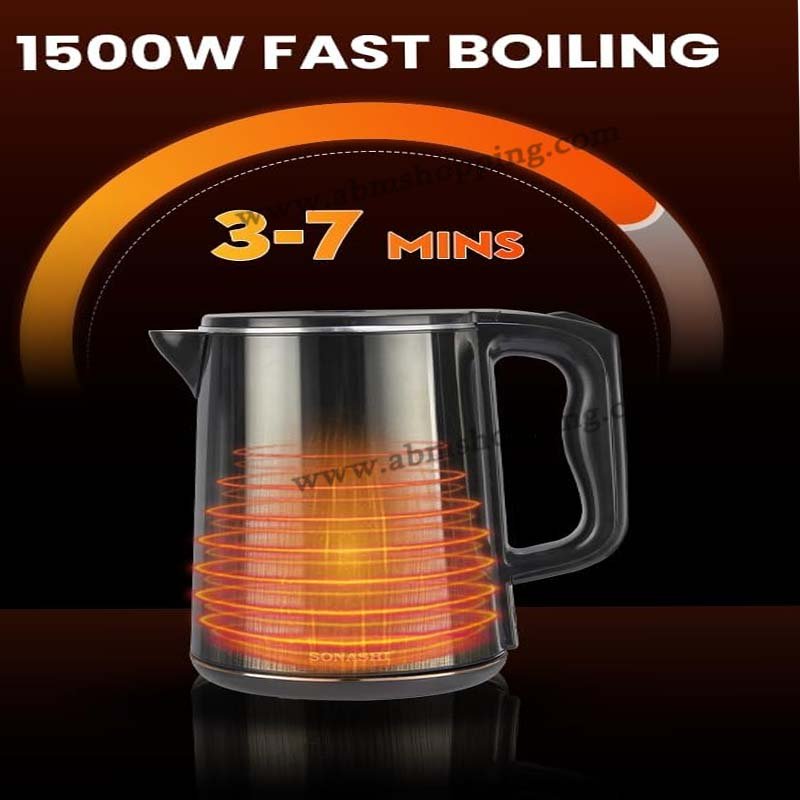 Bouilloire Electrique Sans Fil 1,8L 1500W En Acier Inoxydable | SONASHI SKT-1818 – Image 3