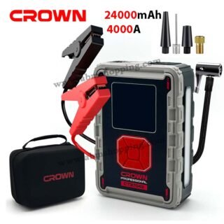 Compresseur De Voiture Avec Booster Batterie 3LED 24000mAh 4000A |CROWN CT37043TB