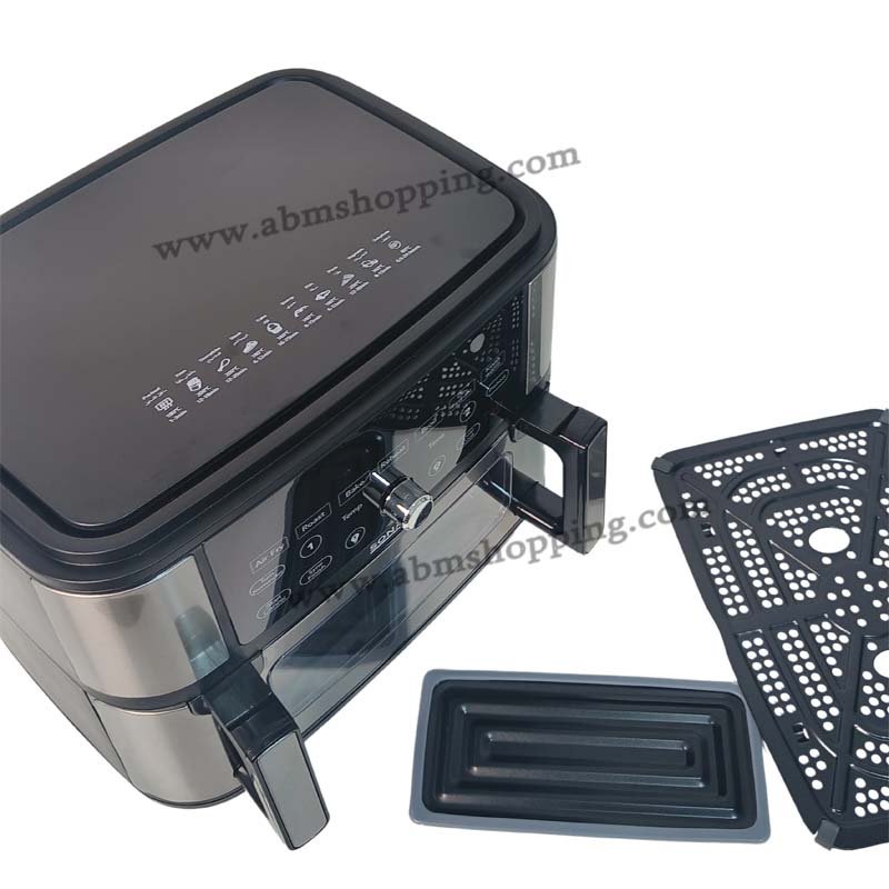 Friteuse A Air Numérique Double Bac 10L 2600 W Digital Multiprogrammes EN Inox | Sonashi SAF-110 – Image 5