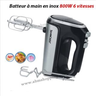 Batteur à main turbo en inox 800W avec 6 vitesses | SilverCrest HM9402-GS