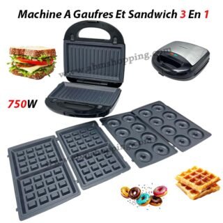 Machine A Gaufres Et Sandwich 750W 3 En 1 Plaques Interchangeables | Multismart MS-SW4013