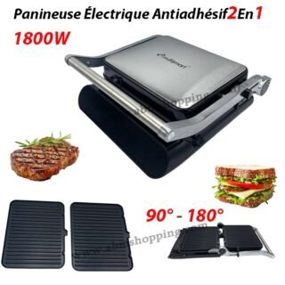 Panineuse Électrique Antiadhésif 2En1 Ouverture De 90° Et 180°1800W | Multismart MS-GL2111