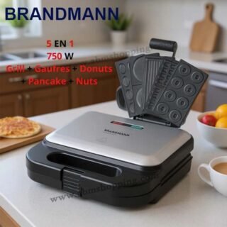 Plaque de cuisson 5en1 750 w avec plaques antiadhésives interchangeables | BRANDMANN BR-SM-004