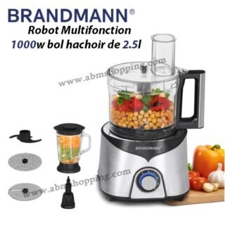 Robot Multifonction 1000w avec bol hachoir de 2.5l | Brandmann BR-FP2605