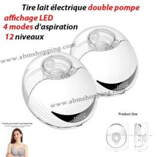 Tire lait électrique portable mains libres double pompe affichage LED 4 modes d'aspiration 12 niveaux | MY-375