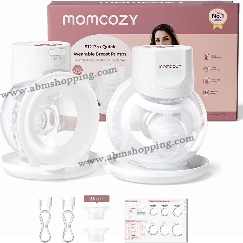Tire lait électrique sans fil mains libre double pompe | Momcozy S12 Pro Quick