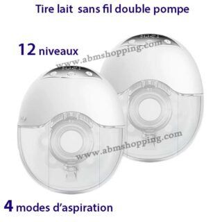 Tire lait électrique sans fil mains libres double pompe affichage LED 4 modes d’aspiration 12 niveaux |  MY-378