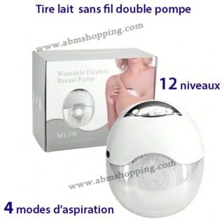 Tire lait électrique sans fil mains libres double pompe affichage LED 4 modes d’aspiration 12 niveaux |  MY-378