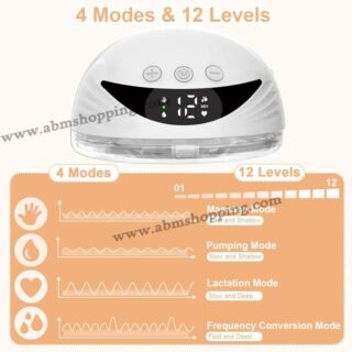 Tire-lait portable mains libres une seule pompe affichage LED 4 modes 12 niveaux