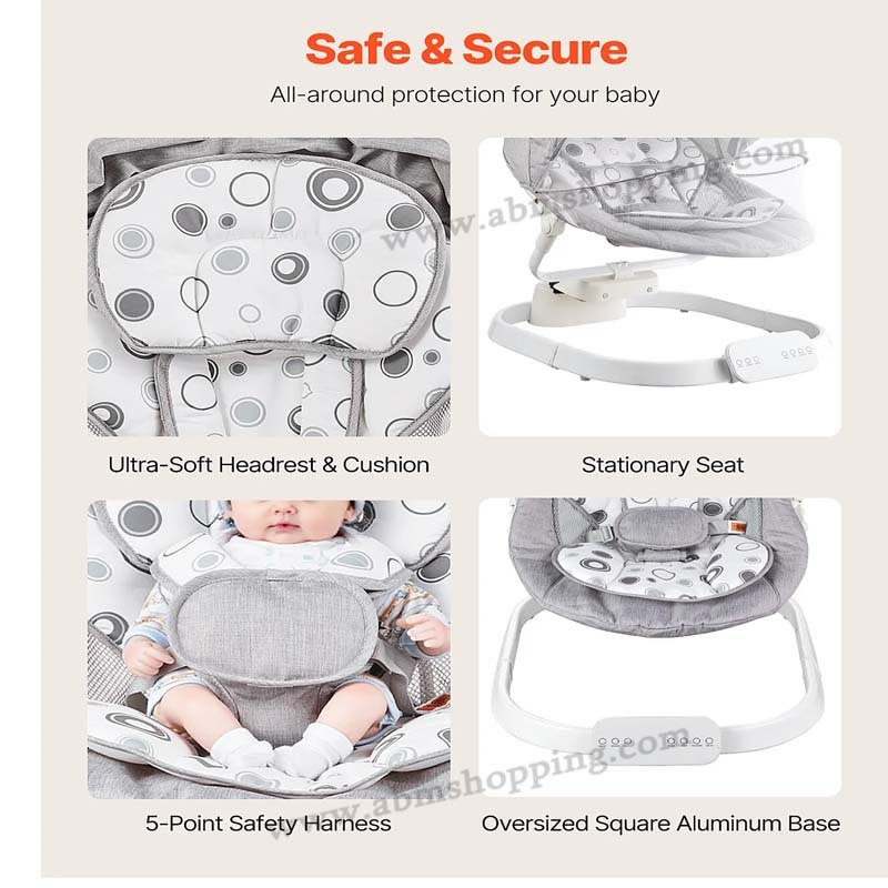 Balancelle Bébé Électrique Multifonction 15kg avec Musique et Inclinaison Réglable | Tinylo – Image 4