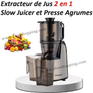 Extracteur de Jus 2 en 1 Slow Juicer et Presse Agrumes | Multismart MS-JC4101