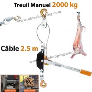 Treuil Manuel 2000 kg Câble 2.5 m | Beetro TC0507