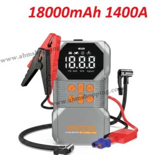 Booster Batterie 1400A Compresseur De Voiture 10 Bar Power Bank 18000mAh 3LED avec pochette | BEETRO BE0191