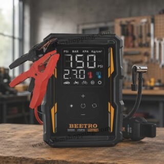 Booster Batterie 5000A Compresseur De Voiture 10 Bar Power Bank 27000mAh 3LED avec pochette | BEETRO BE0190