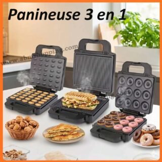 Panineuse 3 en 1 Grill Gaufrier et Machine à Donuts 1400W | Sonashi SSM-882